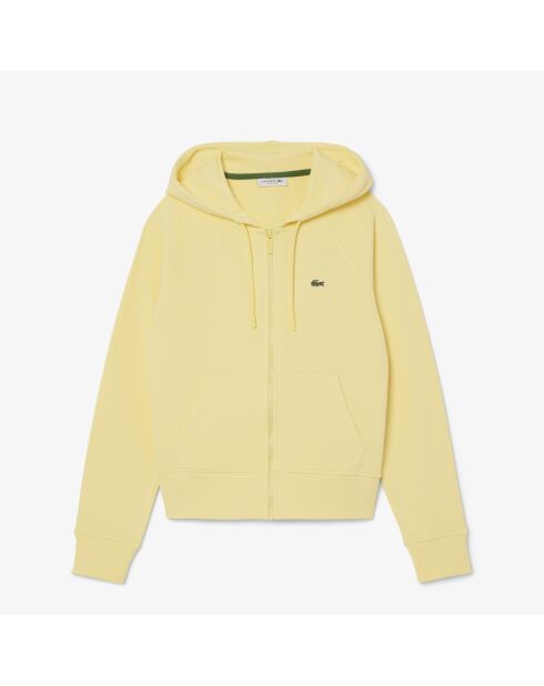 Sweatshirt zippé à capuche molleton jaune