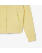 Sweatshirt zippé à capuche molleton jaune