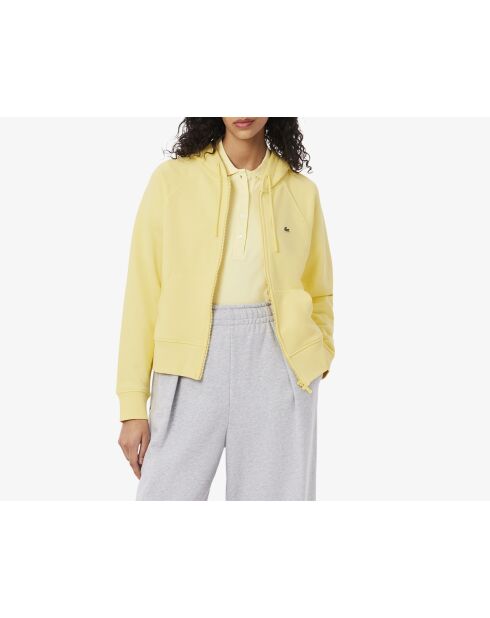 Sweatshirt zippé à capuche molleton jaune