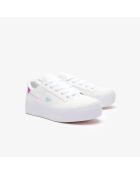 Ziane Platform wit/lichtroze leren sneakers