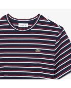 Gestreiftes Jersey-T-Shirtkleid in Marineblau/Grenadine-Stream