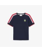 Navyblaues Piqué-Noppé-T-Shirt