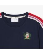 Navyblaues Piqué-Noppé-T-Shirt