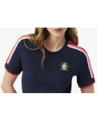 Navyblaues Piqué-Noppé-T-Shirt