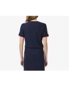 Navyblaues Piqué-Noppé-T-Shirt