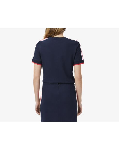 Navyblaues Piqué-Noppé-T-Shirt