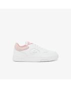 Sneakers classiche in pelle bianca/rosa 49SFA0063