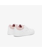 Sneakers classiche in pelle bianca/rosa 49SFA0063