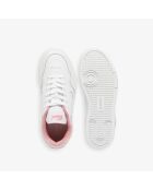 Sneakers classiche in pelle bianca/rosa 49SFA0063