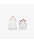Sneakers classiche in pelle bianca/rosa 49SFA0063
