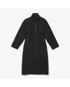 Zwarte oversized waterdichte lange parka met capuchon
