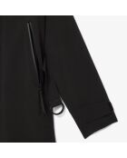 Zwarte oversized waterdichte lange parka met capuchon