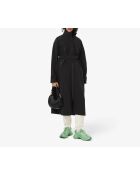 Zwarte oversized waterdichte lange parka met capuchon