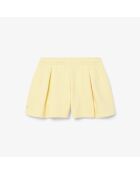 Gele fleeceshort met plooien