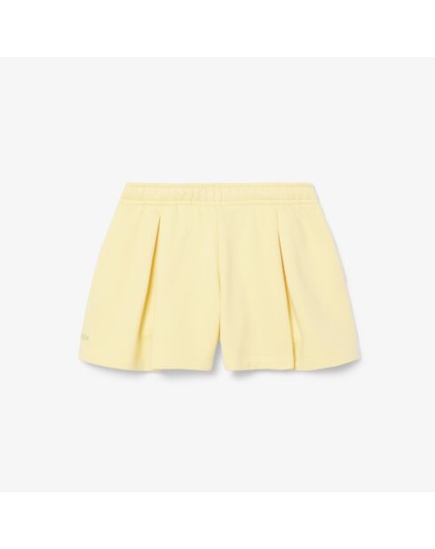 Pantalones cortos amarillos de forro polar plisado