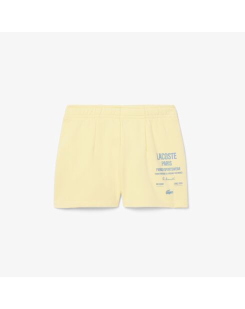 Pantalones cortos amarillos de forro polar plisado