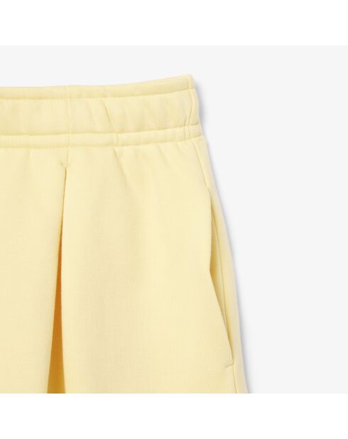 Pantalones cortos amarillos de forro polar plisado