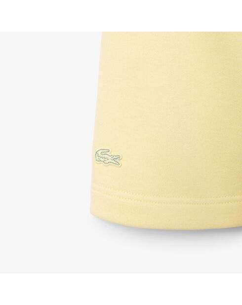 Pantalones cortos amarillos de forro polar plisado