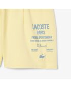 Gele fleeceshort met plooien