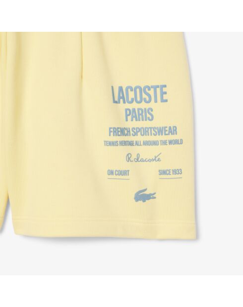 Gele fleeceshort met plooien