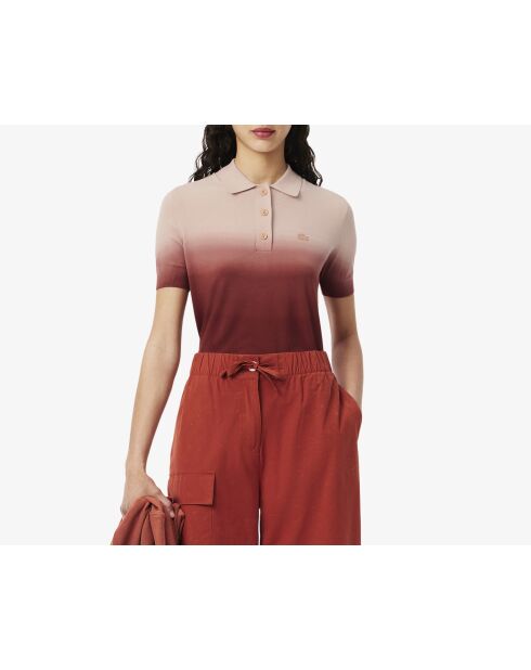 Poloshirt in klassischer Passform mit einem Iberis/Latte-Strick mit Farbverlauf