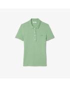 Polo L.12.D slim fit en mini Piqué stretch basilic chine