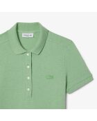 Polo L.12.D slim fit en mini Piqué stretch basilic chine