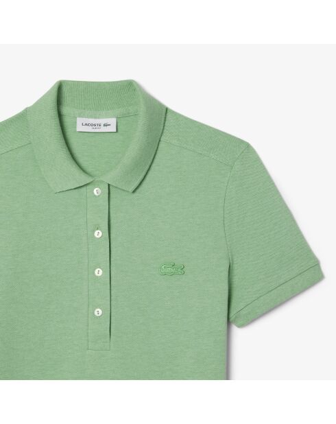 Polo L.12.D slim fit en mini Piqué stretch basilic chine