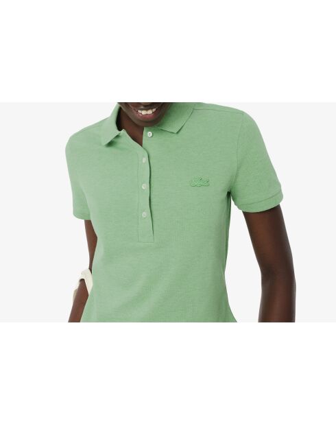 Polo L.12.D slim fit en mini Piqué stretch basilic chine