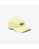 Gorra de sarga de algodón con insignia de cocodrilo amarillo