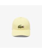 Gorra de sarga de algodón con insignia de cocodrilo amarillo