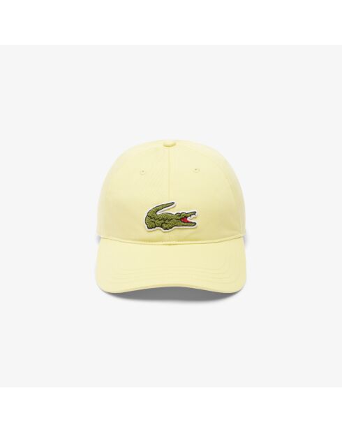 Gorra de sarga de algodón con insignia de cocodrilo amarillo
