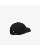 Gorra negra ajustable de sarga de algodón