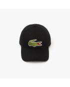 Gorra negra ajustable de sarga de algodón