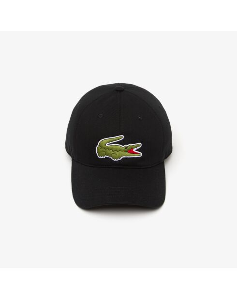 Gorra negra ajustable de sarga de algodón