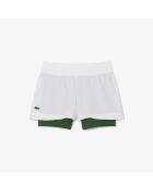 Short Tennis Ultra Dry shorty intégré blanc/vert