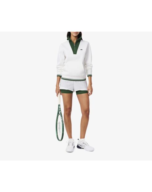 Ultradroge wit/groene geïntegreerde korte tennisshort