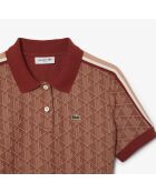 Slimfit-Polokleid aus Jacquard-Jacquard-Jacquard mit Iberis/Latte-Monogramm