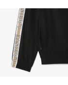 Sportliche Farbblockjacke mit schwarz-weißen Streifen