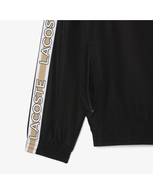 Sportliche Farbblockjacke mit schwarz-weißen Streifen