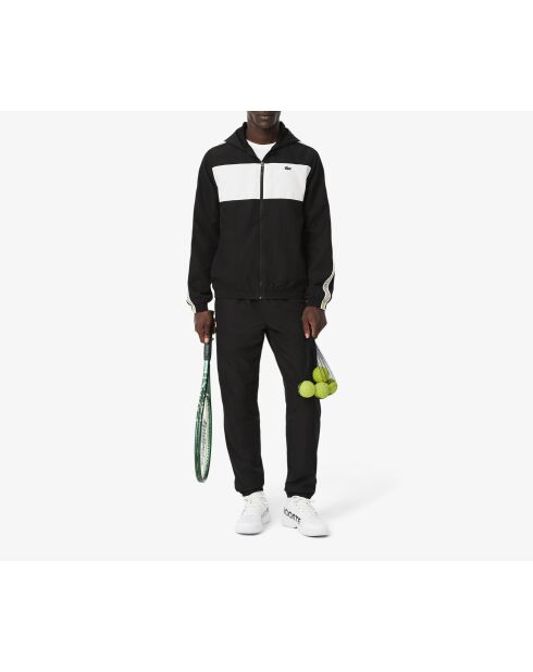 Sportliche Farbblockjacke mit schwarz-weißen Streifen