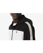 Sportliche Farbblockjacke mit schwarz-weißen Streifen