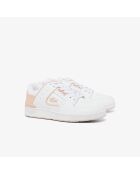 Wit/lichtroze leren Court Cage sneakers