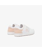 Wit/lichtroze leren Court Cage sneakers