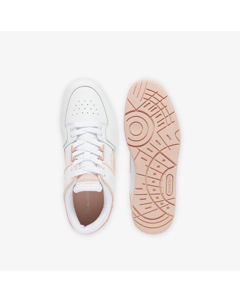 Wit/lichtroze leren Court Cage sneakers
