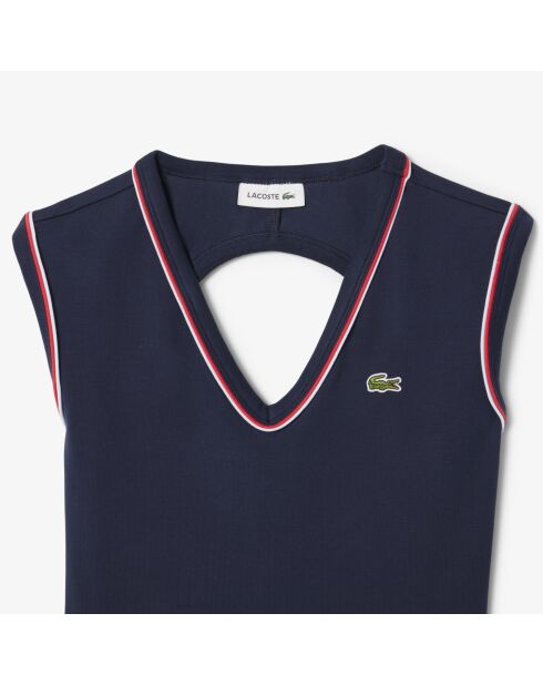 Cuerpo ajustado de algodón abierto en la parte trasera, azul marino y granadino