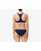 Brassière coton stretch bande contrastée marine