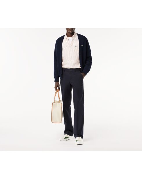 Beschadigde chinobroek van katoenen keperstof met rechte pasvorm