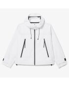 Parka oversize impermeabile bianco con cappuccio