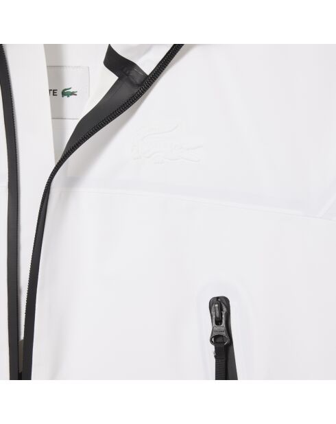 Parka oversize impermeabile bianco con cappuccio